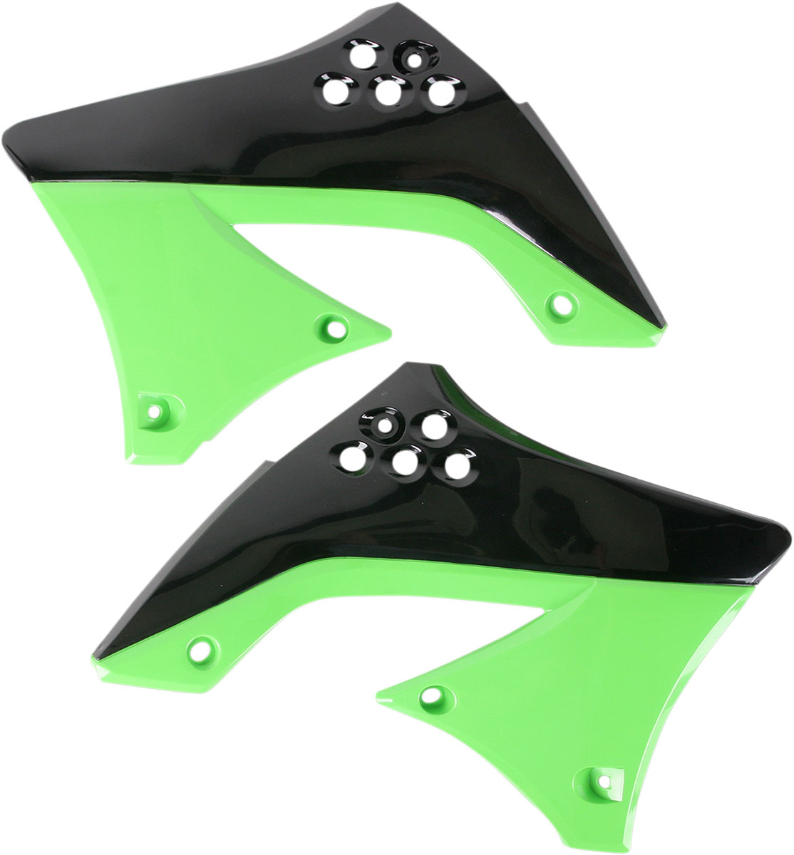 ACERBIS Radiator Shrouds/Covers (Black/Green)