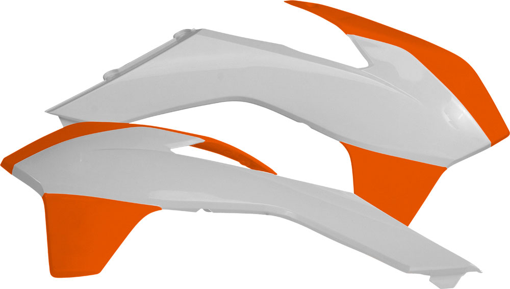 ACERBIS Radiator Shrouds/Covers (White/Orange)
