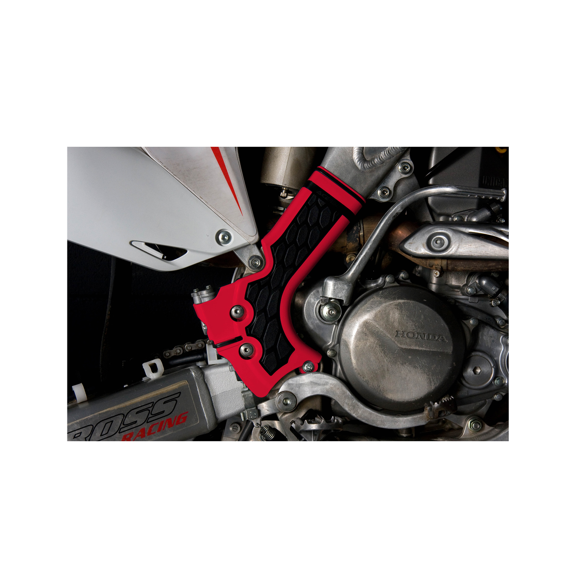 Acerbis X-Grip Frame Guard For Motorcycles - Red/Black (Part 2801941018)