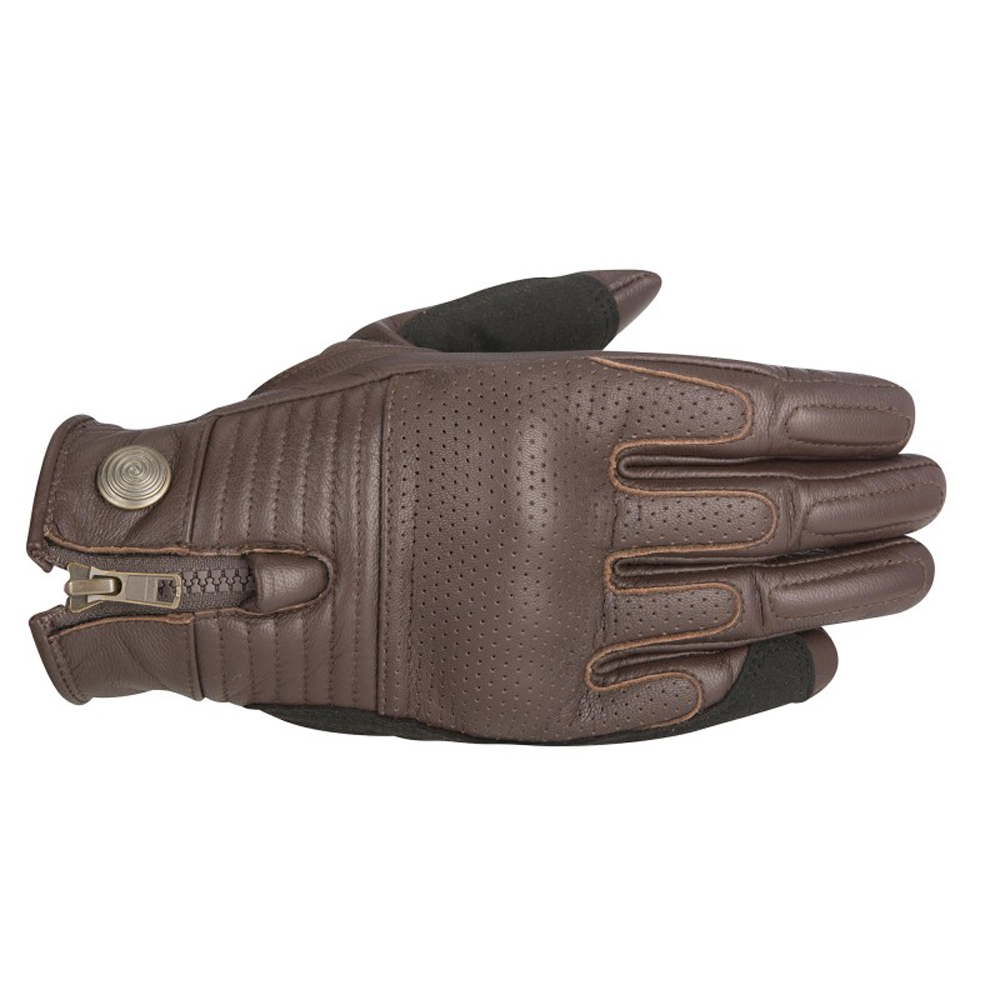 Alpinestars OSCAR RAYBURN Vintage-Look Leather Motorcycle Gloves (Brown)