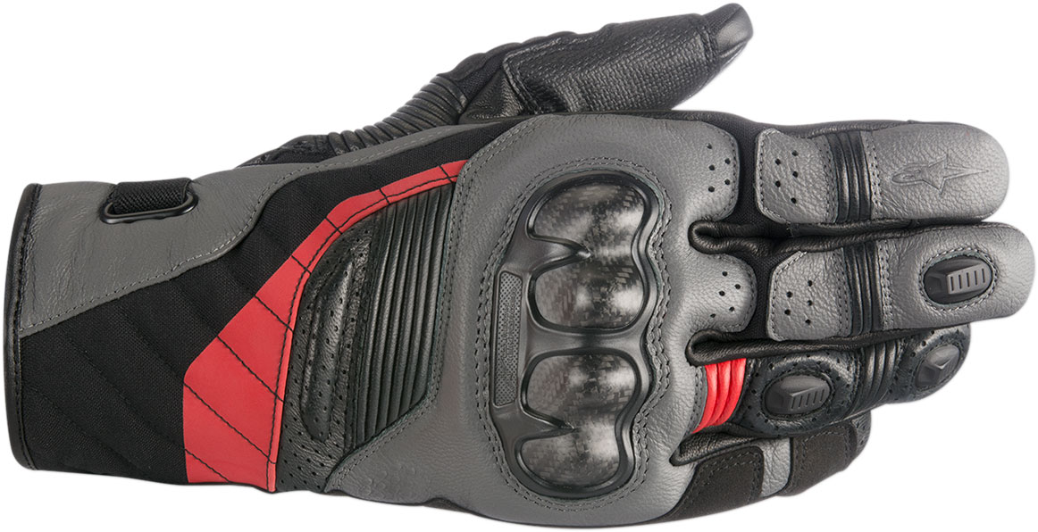 Alpinestars BELIZE Drystar Leather/Textile Gloves (Black/Gray/Red)