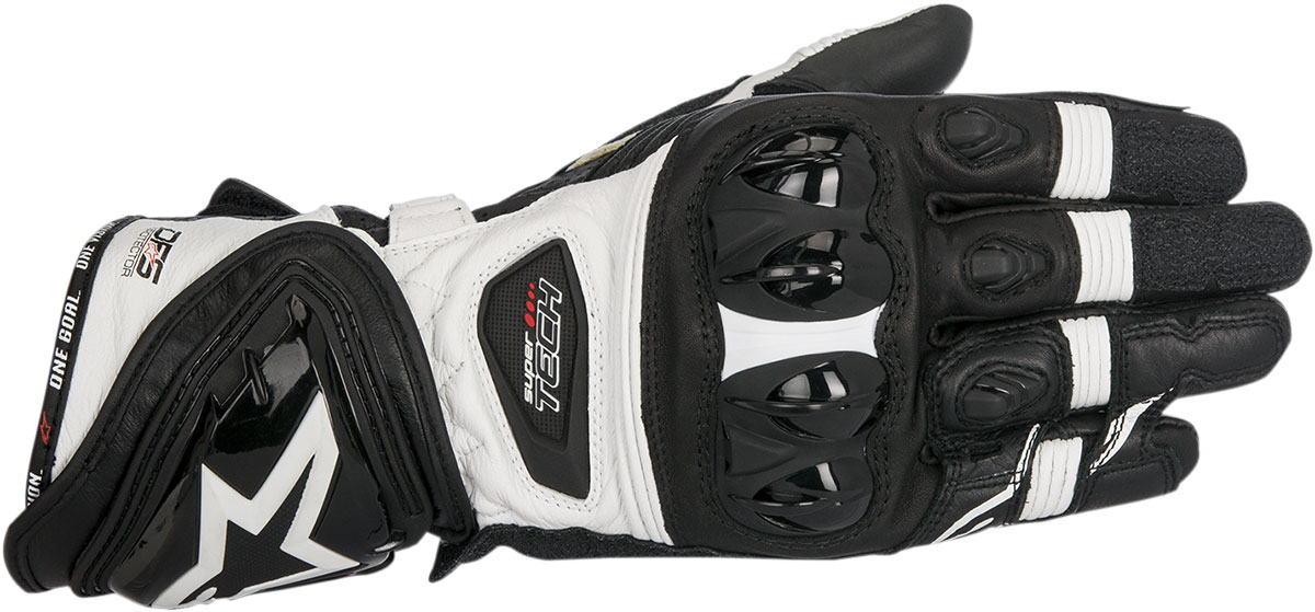 Alpinestars SUPERTECH Leather Gloves (Black/White)