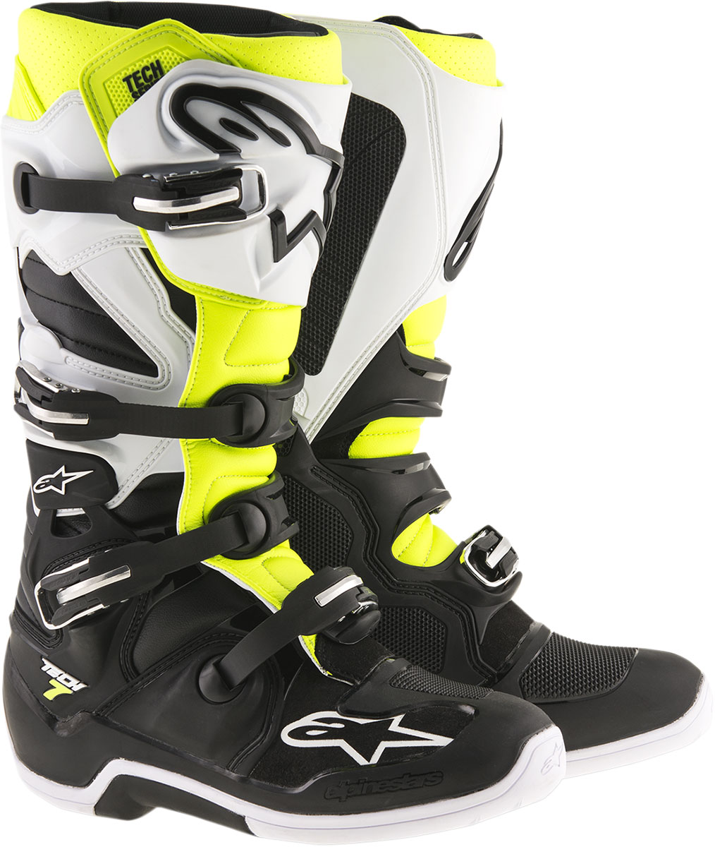 Alpinestars Motocross Offroad TECH 7 Enduro Boots (Black/White/Yellow)