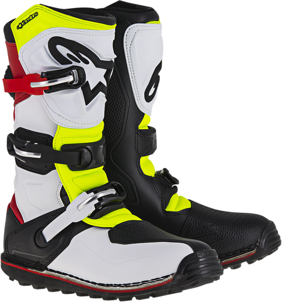 Alpinestars Trials Offroad TECH-T Boots (White/Red/Yellow/Black)