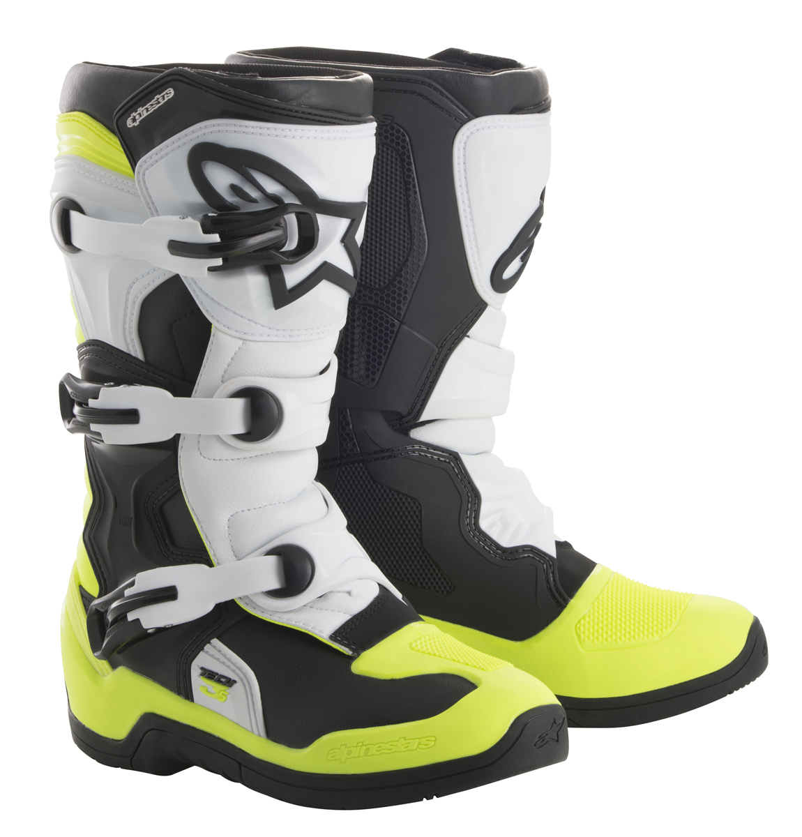Alpinestars MX/Motocross Kids TECH 3S Boots (Black/White/Flo Yellow)