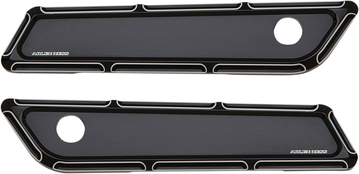 Arlen Ness - 03-585 - Saddlebag Latch Covers, Beveled - Black