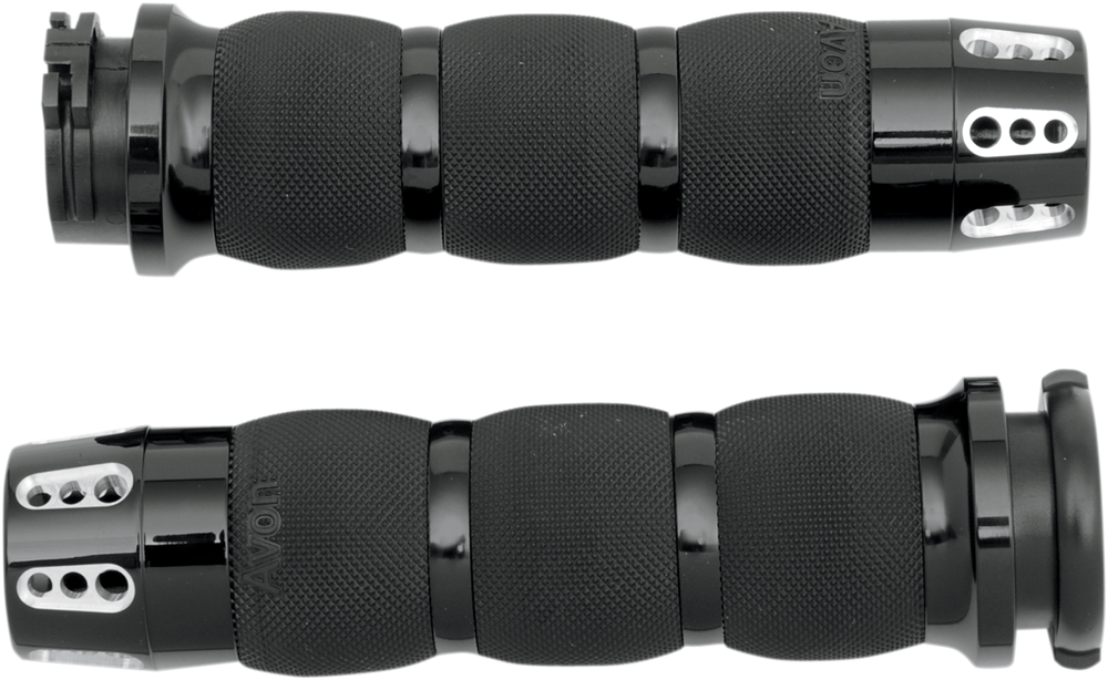 AVON Air Cushion Grips for H-D Motorcycles w/Cable Throttle (GATLIN Black)