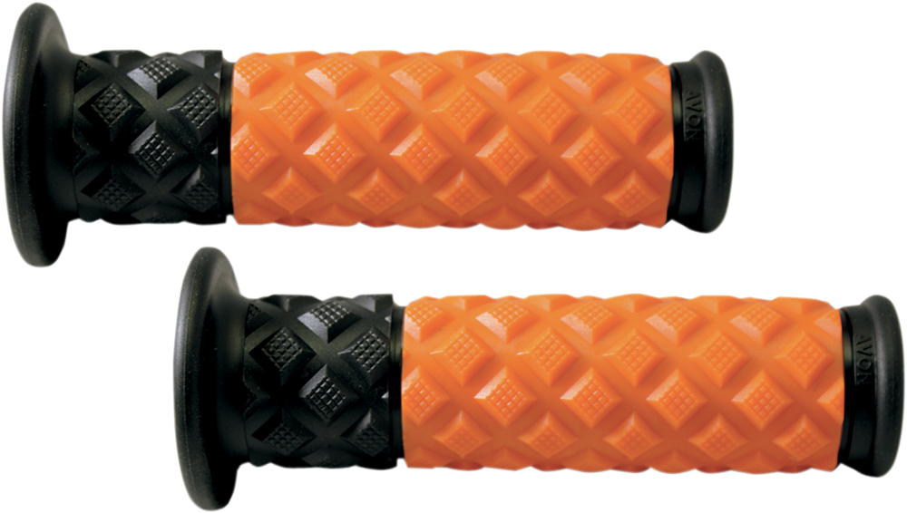 AVON V.7 Diamond Pillow ATV Grips (Orange/Black)