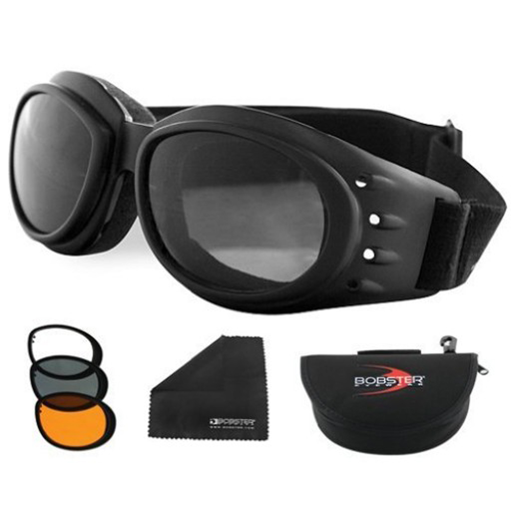Bobster Cruiser 2 Interchangeable Goggles (Black Frame, 3 Lenses)