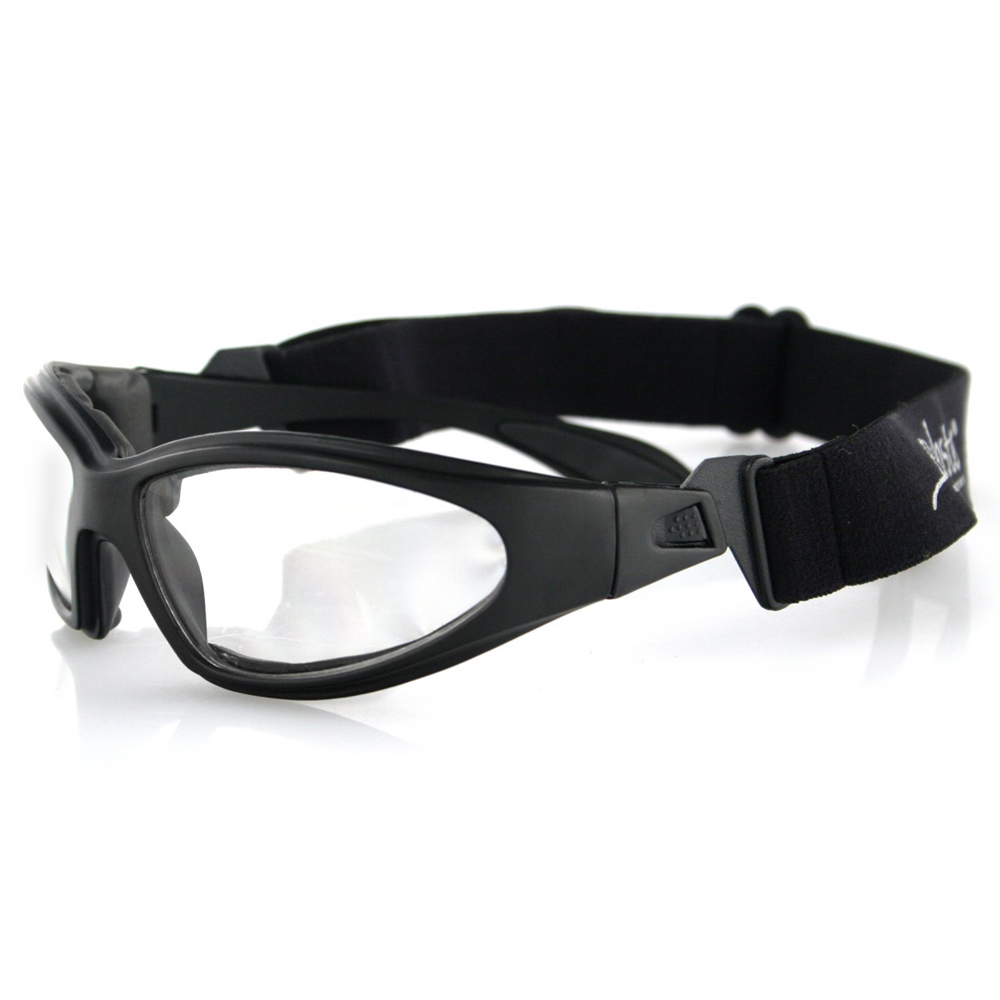 Bobster GXR Sunglasses (Black Frame, Anti-fog Clear Lenses)
