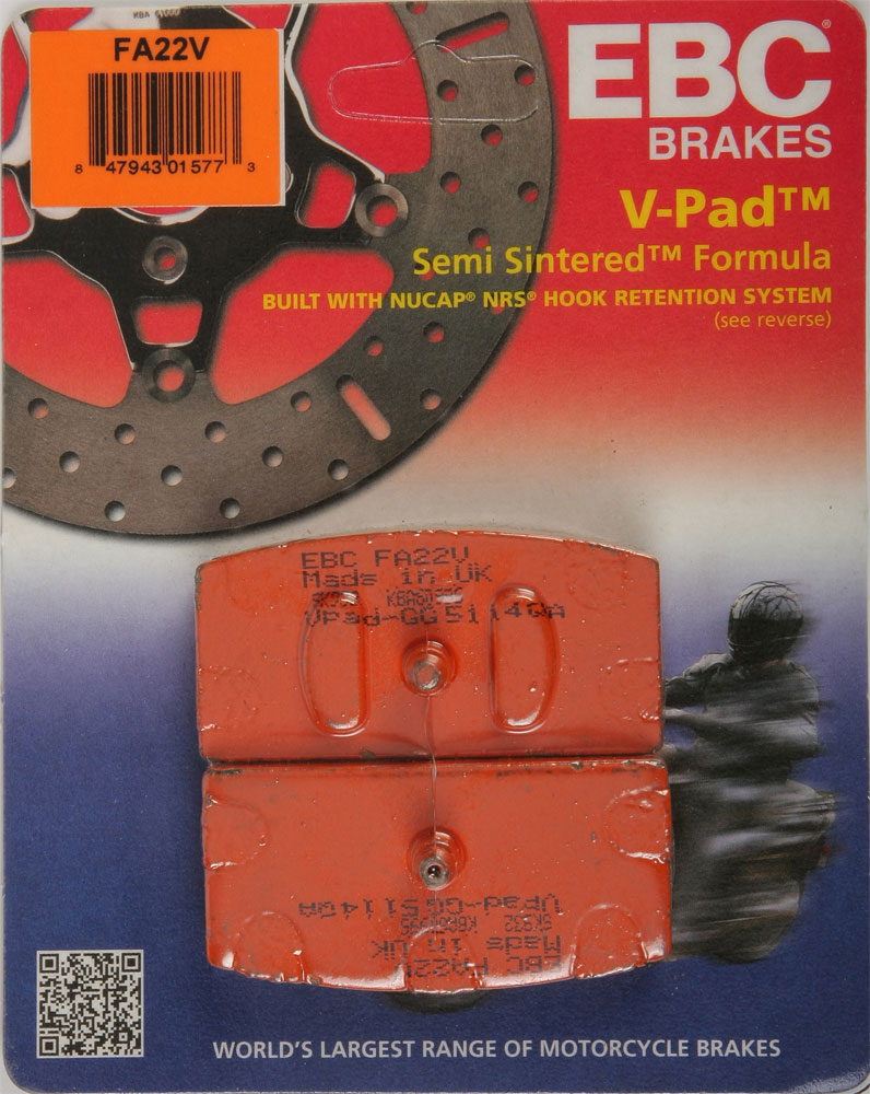 EBC Semi-Sintered V Brake Pads / One Pair (FA22V)