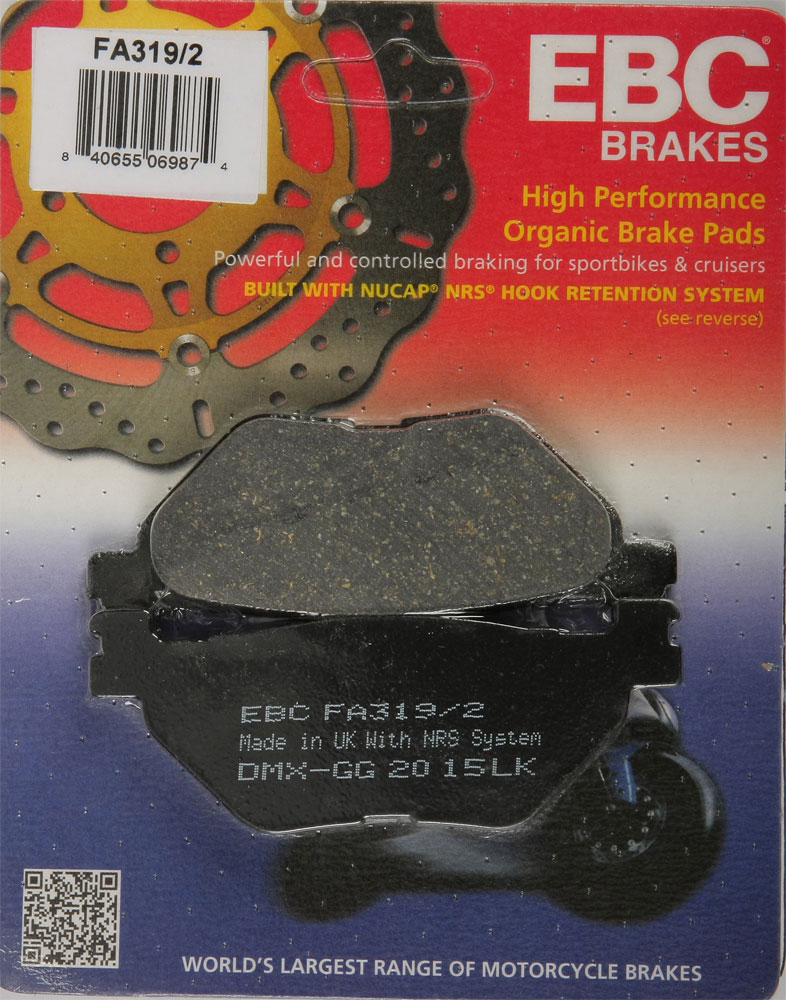 EBC Organic OE Quality Replacement Brake Pads / One Pair (FA319/2)