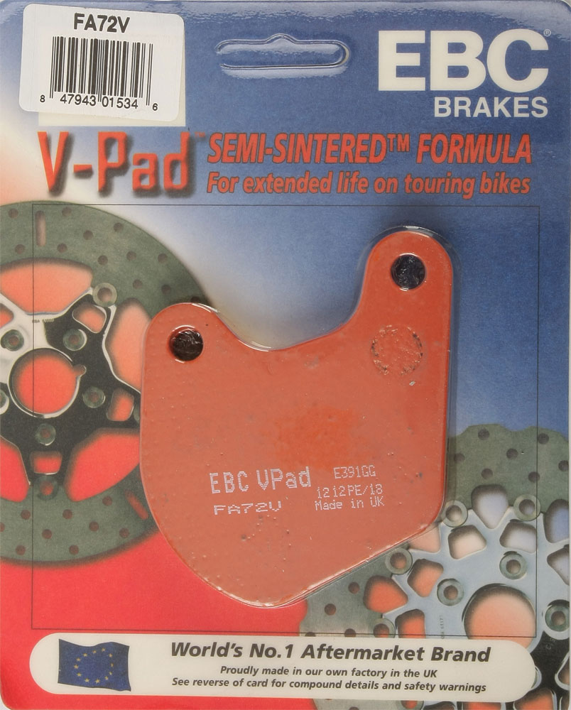 EBC Semi-Sintered V Brake Pads / One Pair (FA72V)
