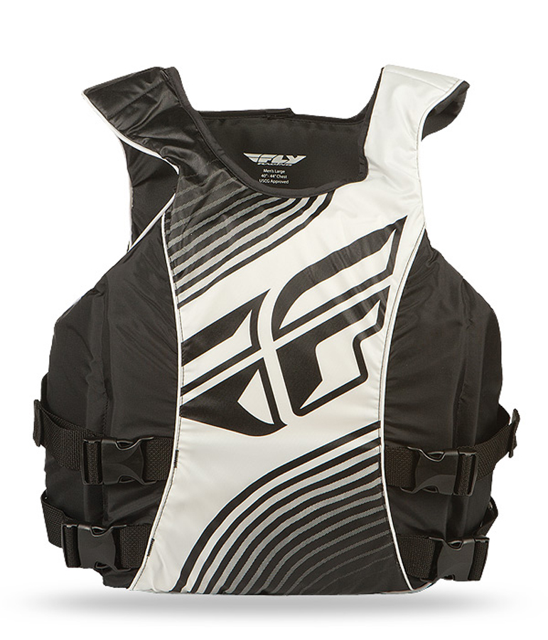 FLY Racing Nylon Pullover Watersports Life Vest Jacket Black White XL X