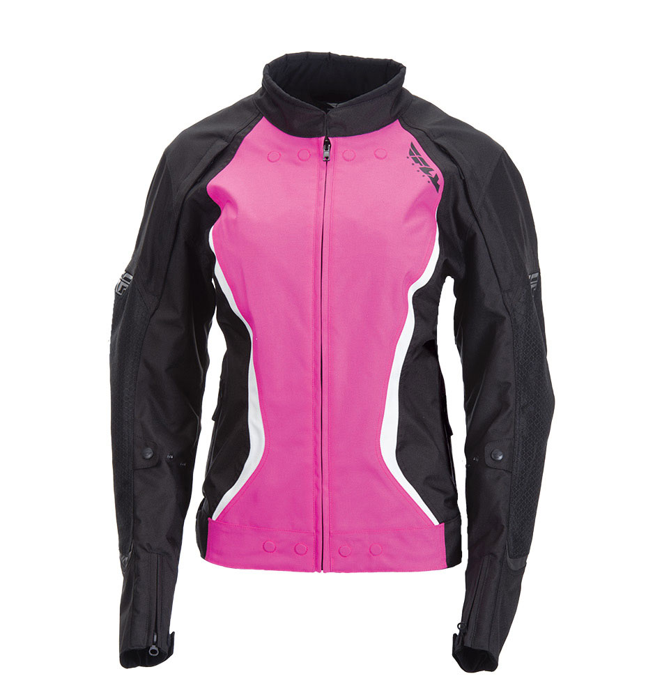 FLY STREET BUTANE Textile Motorcycle Jacket (Black/Pink)-FLY