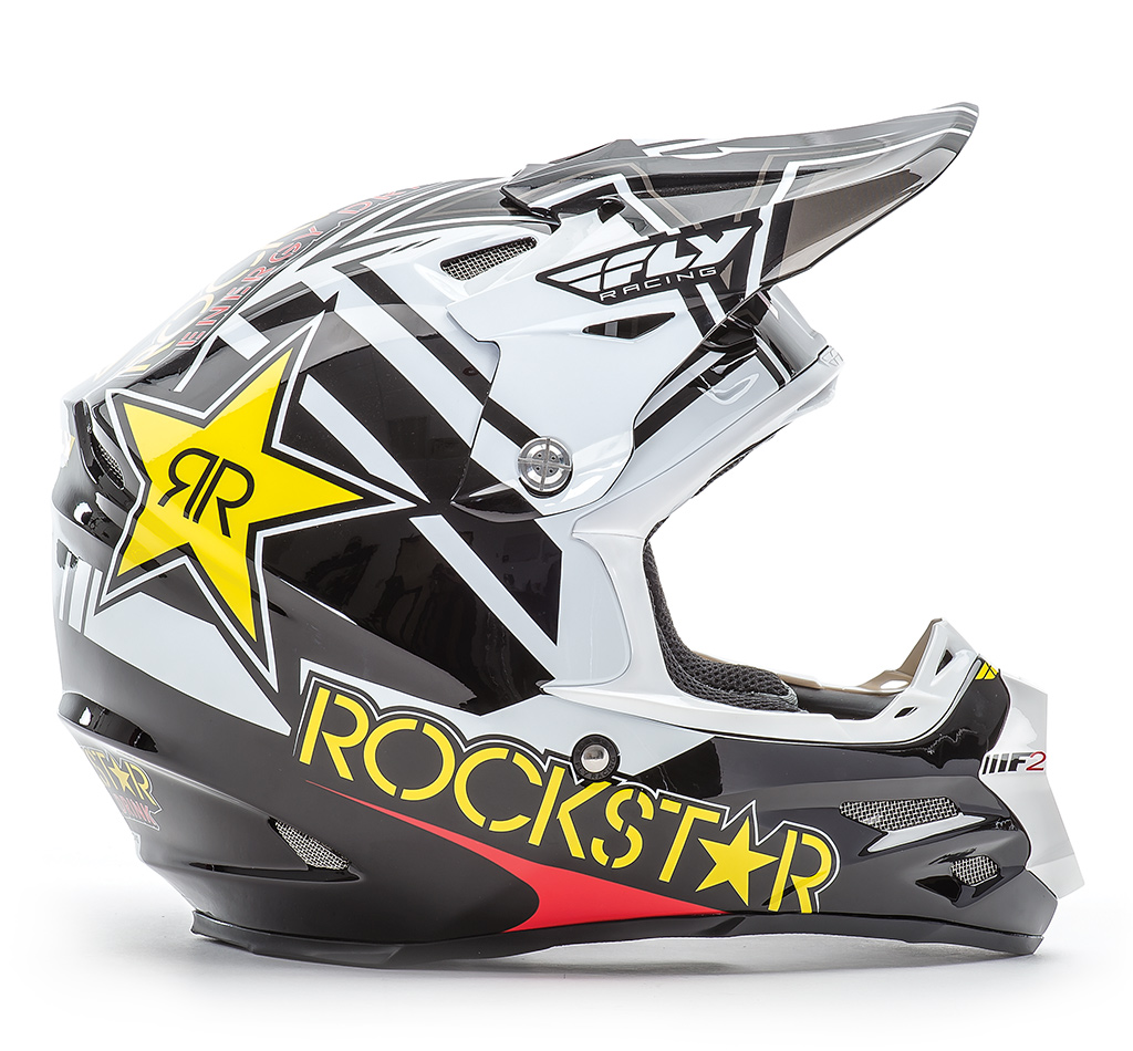 FLY RACING Offroad MTB BMX 2016 F2 CARBON Rockstar Helmet (Black/White