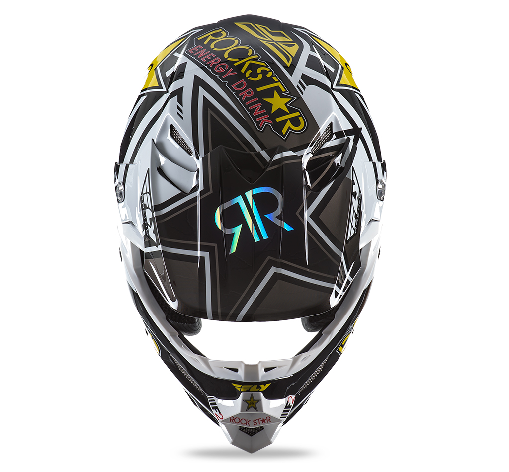 FLY RACING Offroad MTB BMX 2016 F2 CARBON Rockstar Helmet (Black/White