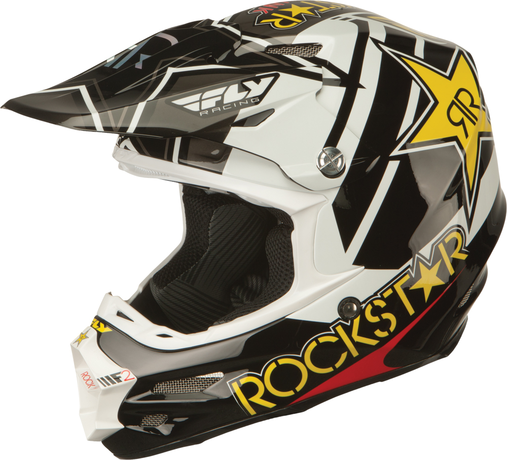 FLY RACING Offroad MTB BMX 2016 F2 CARBON Rockstar Helmet (Black/White