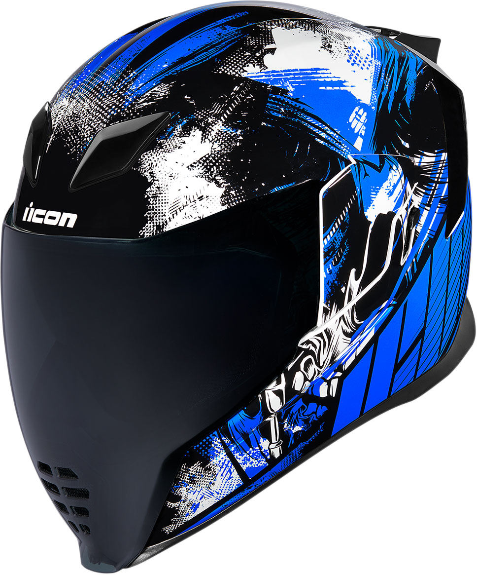 Icon Motosports Airflite Stim Full Face Helmet Blue Icn 01