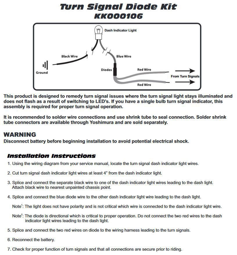 Yoshimura LED Turn Signal Diode KitYM 20500323