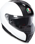 AGV SPORT Modular Flip-Up Full-Face Motorcycle Helmet w/ Sun Visor (Gloss White/Carbon Fiber)