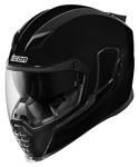 ICON MotoSports AirFlite Full-Face Helmet w/ Dropdown Sun Visor (Gloss Black)