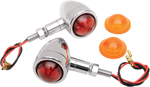 Drag Specialties Custom Stud-Mount Bullet Marker Lights (Chrome w/Amber/Red Lens) Sold as a pair