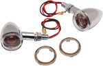 Drag Specialties Mini Deuce Stud-Mount Marker Lights (Chrome/Amber Bulb) Clear & Smoke Lens