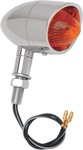 Drag Specialties Stud-Mount Mini Retro-Style Marker Light (Chrome/White Bulb) Amber & Red Lens