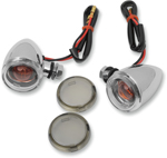Drag Specialties Mini Deuce Bolt-Mount Marker Lights (Chrome/Amber Bulb) Clear & Smoke Lens