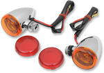 Drag Specialties Mini Deuce Bolt-Mount Marker Lights (Chrome/White Bulb) Amber & Red Lens
