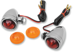 Drag Specialties Custom Bolt-Mount Bullet Marker Lights (Chrome w/Amber/Red Lens) Sold as a pair