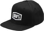 100% Youth ESSENTIAL Flat Bill SnapBack Hat (Black/White)