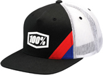 100% CORNERSTONE Flat Bill SnapBack Trucker Hat (Black/White)