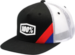 100% Youth CORNERSTONE Flat Bill SnapBack Trucker Hat (Black/White)
