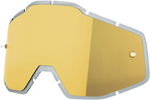 100% PLUS Replacement Lens for RACECRAFT/ACCURI/STRATA Goggles (Gold Mirror/Smoke)