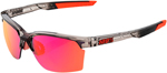 100% SPORTCOUPE Sport Performance Sunglasses (Polished Translucent Crystal Smoke w/Purple Multilayer Mirror Lens)