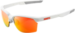 100% SPORTCOUPE Sport Performance Sunglasses (Matte White w/HiPER Red Multilayer Mirror Lens)
