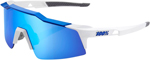 100% SPEEDCRAFT SL Sport Performance Sunglasses (Matte White/Metallic Blue w/HiPER Blue Multilayer Mirror Lens)