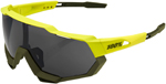 100% SPEEDTRAP Sport Performance Sunglasses (Soft Tact Banana w/Black Mirror Lens)