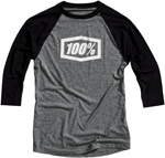100% ESSENTIAL 3/4 Sleeve Tech T-Shirt (Black/Gray)