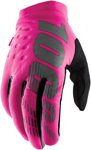 100% BRISKER Cold-Weather Gloves (Neon Pink/Black)