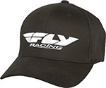 Fly Racing Podium Hat, Curved Brim FlexFit (Black)