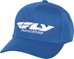 Fly Racing Podium Hat, Curved Brim FlexFit (Blue)