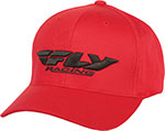 Fly Racing Podium Hat, Curved Brim FlexFit (Red)