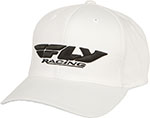 Fly Racing Podium Hat, Curved Brim FlexFit (White)