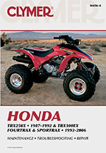 Clymer Repair Manual for Honda TRX250X 1987-92, TRX300EX Fourtrax, Sportrax 1993-06