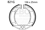 EBC Grooved Brake Shoes / One Pair (821G)