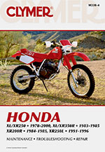 Clymer Repair Manual for Honda XL/XR250 1978-2000, XL/XR350R 1883-1985